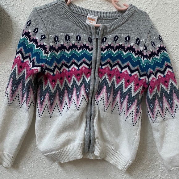 Fair isle knit sweater with zipper - Picture 1 of 4